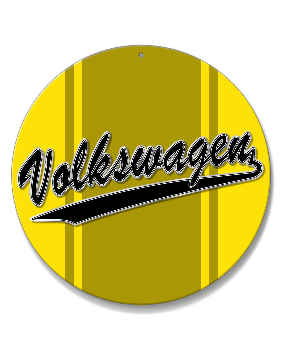 Vintage Wolkswagen Emblem Round Aluminum Sign