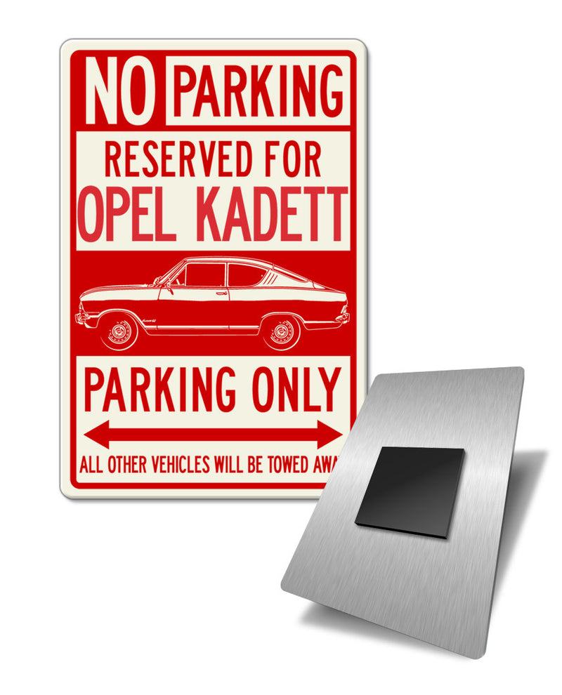 Opel Kadett B Coupe Reserved Parking Fridge Magnet