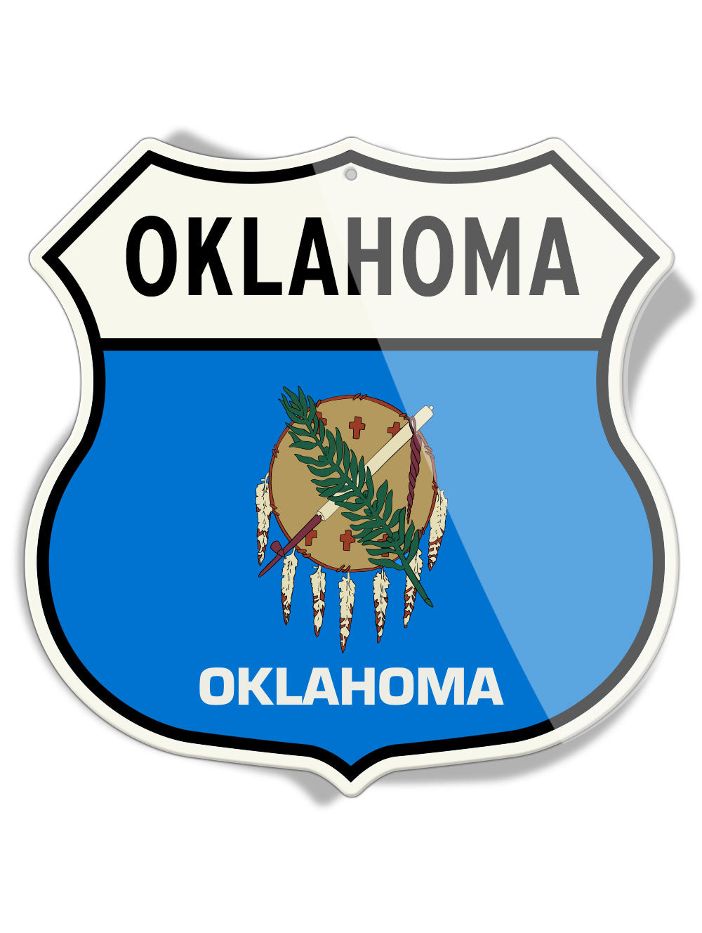 State Flag of Oklahoma - Shield Shape - Aluminum Sign