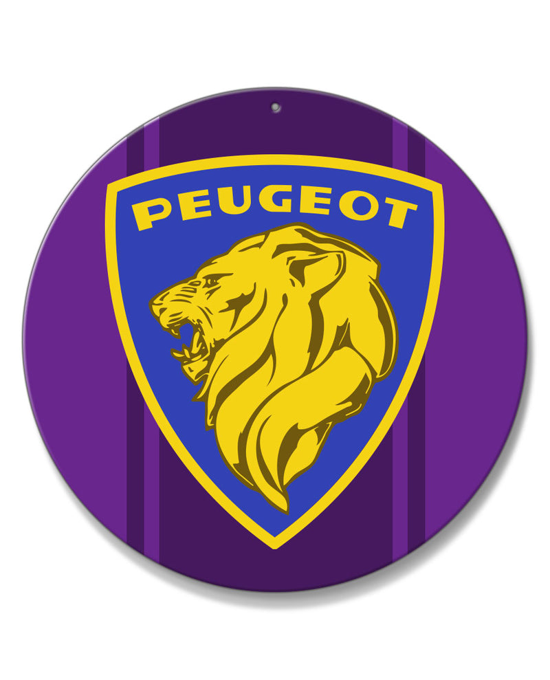 Peugeot Emblem Round Aluminum Sign