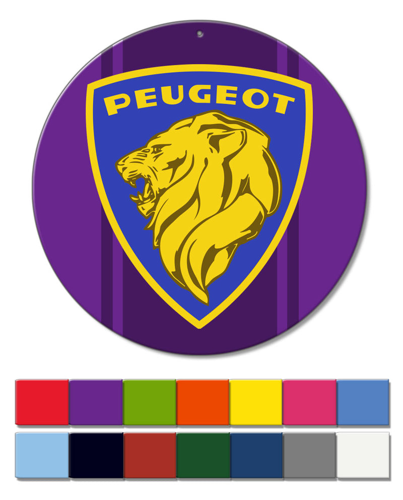 Peugeot Emblem Round Aluminum Sign