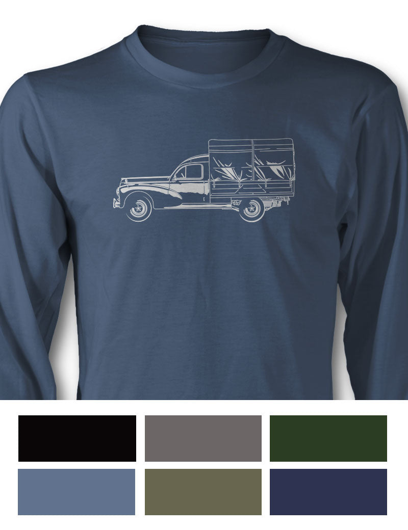 Peugeot 203 1948 - 1960 Pickup T-Shirt - Long Sleeves - Side View