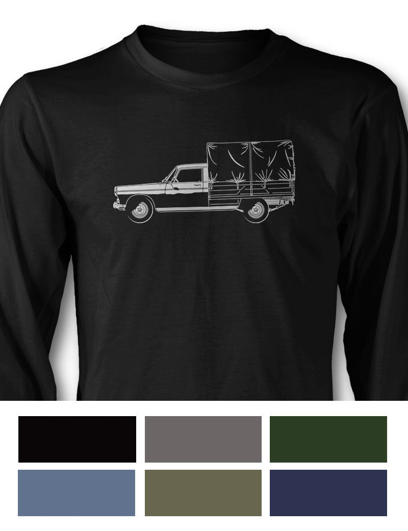 Peugeot 404 Pickup T-Shirt - Long Sleeves - Side View