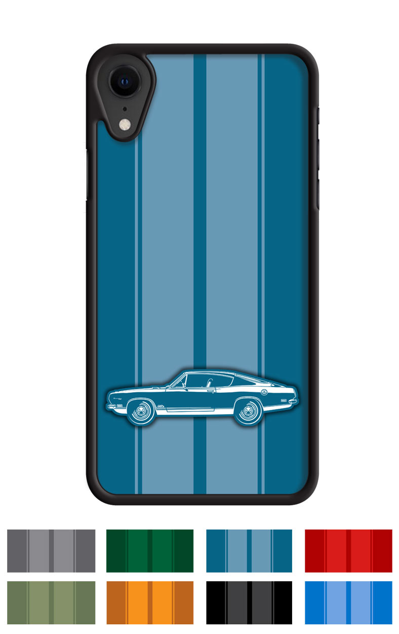 Plymouth Barracuda 1969 Fastback 'Cuda 383 Smartphone Case - Racing Stripes