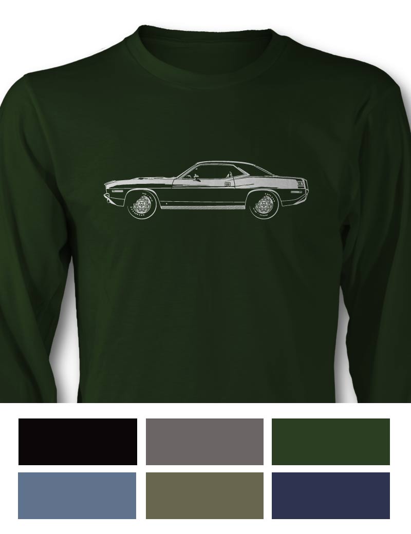 Plymouth Barracuda 'Cuda 1970 Coupe 383 Long Sleeve T-Shirt - Side View
