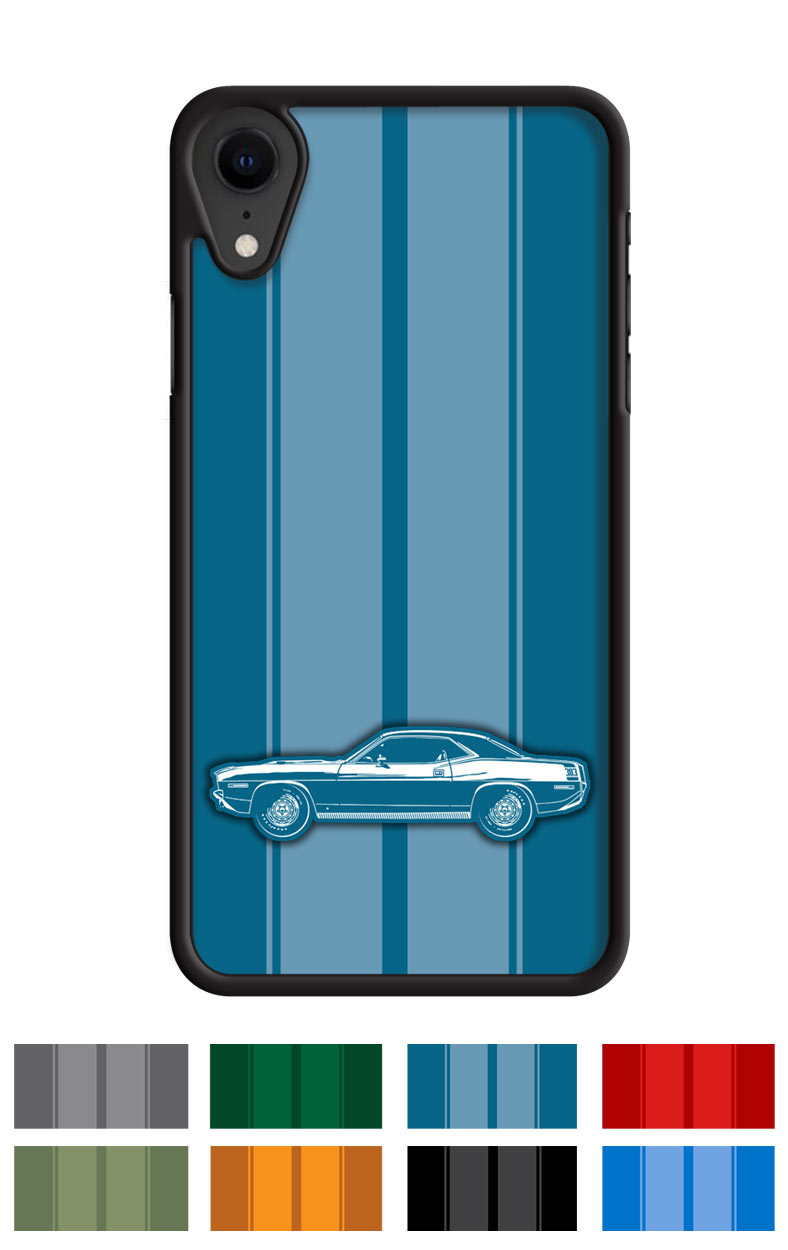 Plymouth Barracuda 'Cuda 1970 Coupe 383 Smartphone Case - Racing Stripes