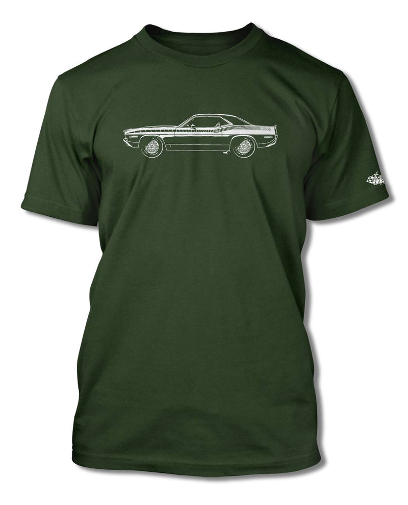 1970 Plymouth Barracuda 'Cuda 340 AAR Coupe T-Shirt - Men - Side View