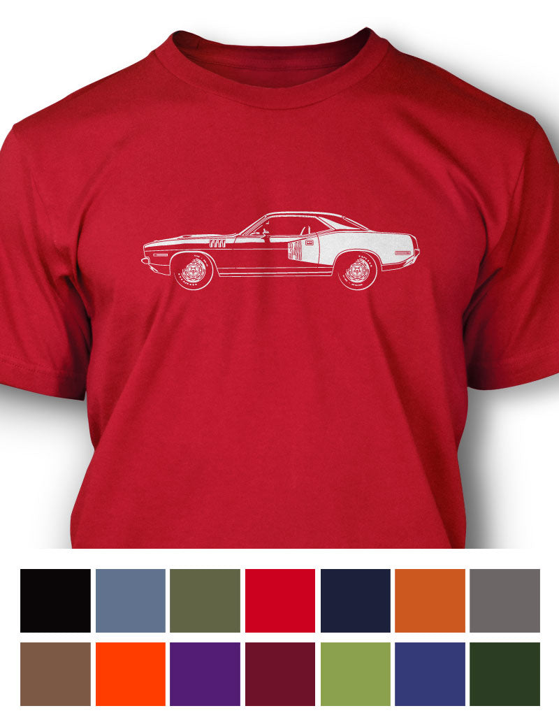 1971 Plymouth Barracuda 'Cuda 340 Coupe T-Shirt - Men - Side View