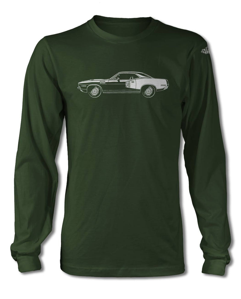 1971 Plymouth Barracuda 'Cuda 340 Coupe T-Shirt - Long Sleeves- Side View