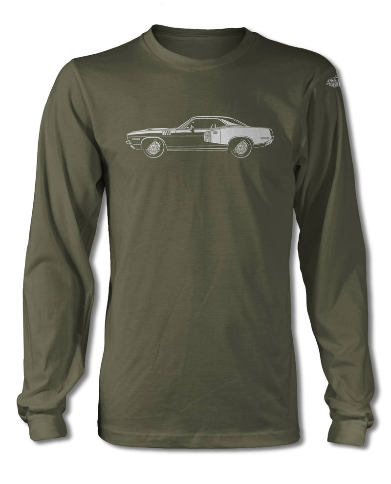 1971 Plymouth Barracuda 'Cuda 340 Coupe T-Shirt - Long Sleeves- Side View