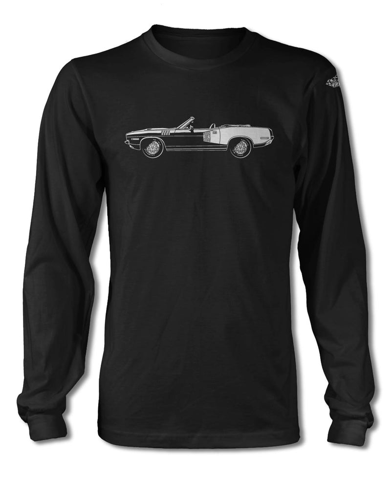 1971 Plymouth Barracuda 'Cuda 383 Convertible T-Shirt - Long Sleeve - Side View