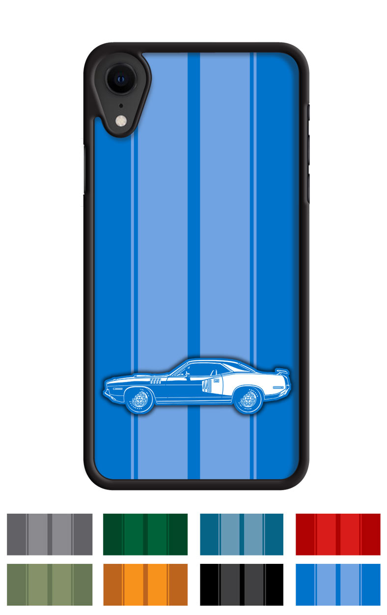 Plymouth Barracuda 'Cuda 1971 Coupe 440 Smartphone Case - Racing Stripes