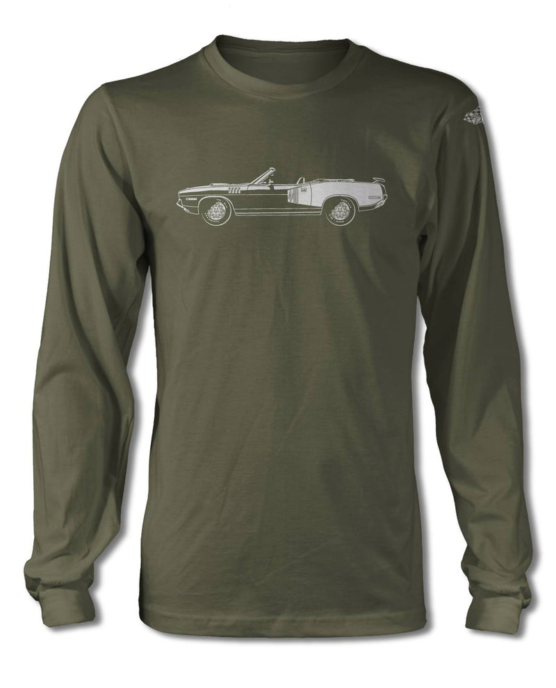 1971 Plymouth Barracuda 'Cuda 440 Convertible T-Shirt - Long Sleeve - Side View