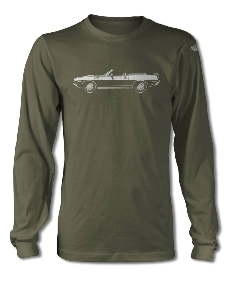 1971 Plymouth Barracuda 'Cuda Convertible T-Shirt - Long Sleeve - Side View