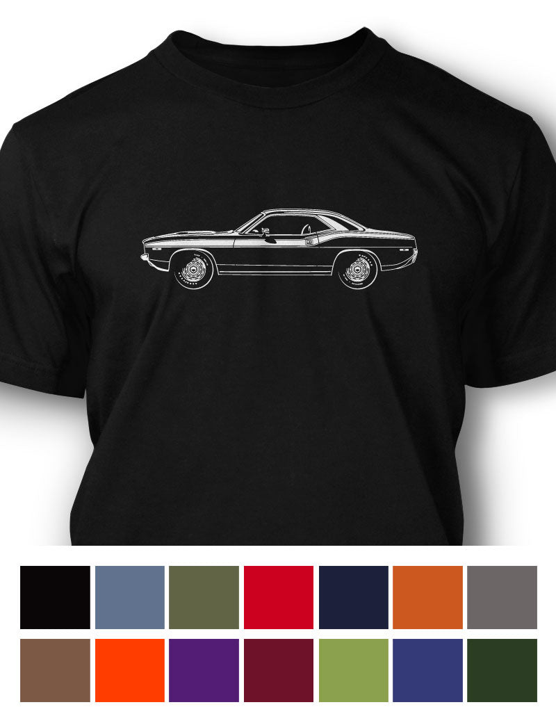 1972 Plymouth Barracuda 'Cuda 340 Coupe T-Shirt - Men - Side View