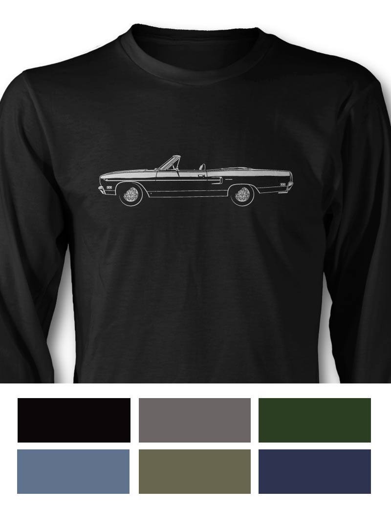 Plymouth Road Runner 1970 Convertible Long Sleeve T-Shirt - Side View