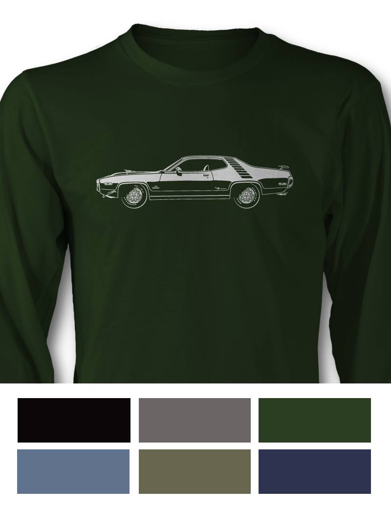 Plymouth Road Runner 1972 400 Coupe Long Sleeve T-Shirt - Side View