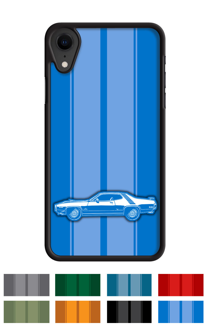 Plymouth Road Runner 1972 440 Coupe Smartphone Case - Racing Stripes