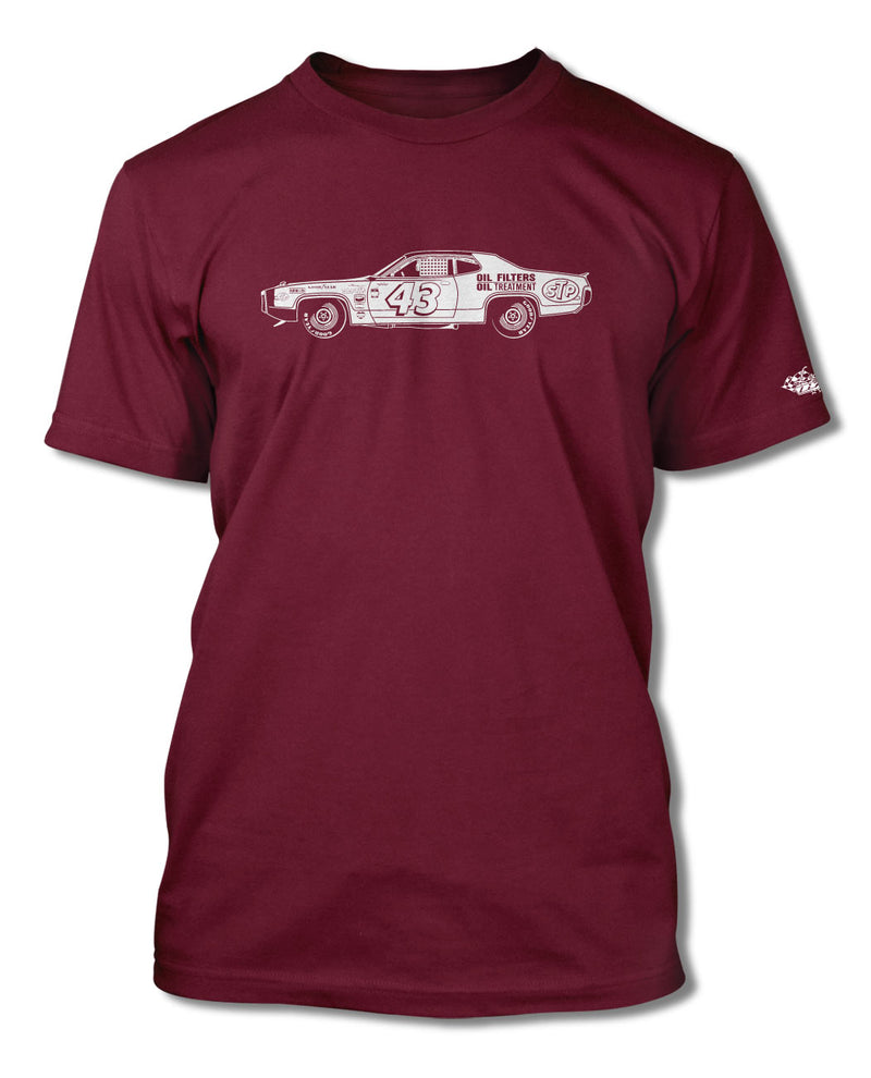 1972 Plymouth Road Runner R. PETTY - NASCAR T-Shirt - Men - Side View