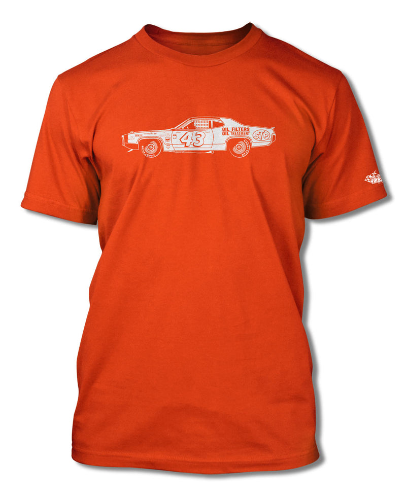 1972 Plymouth Road Runner R. PETTY - NASCAR T-Shirt - Men - Side View