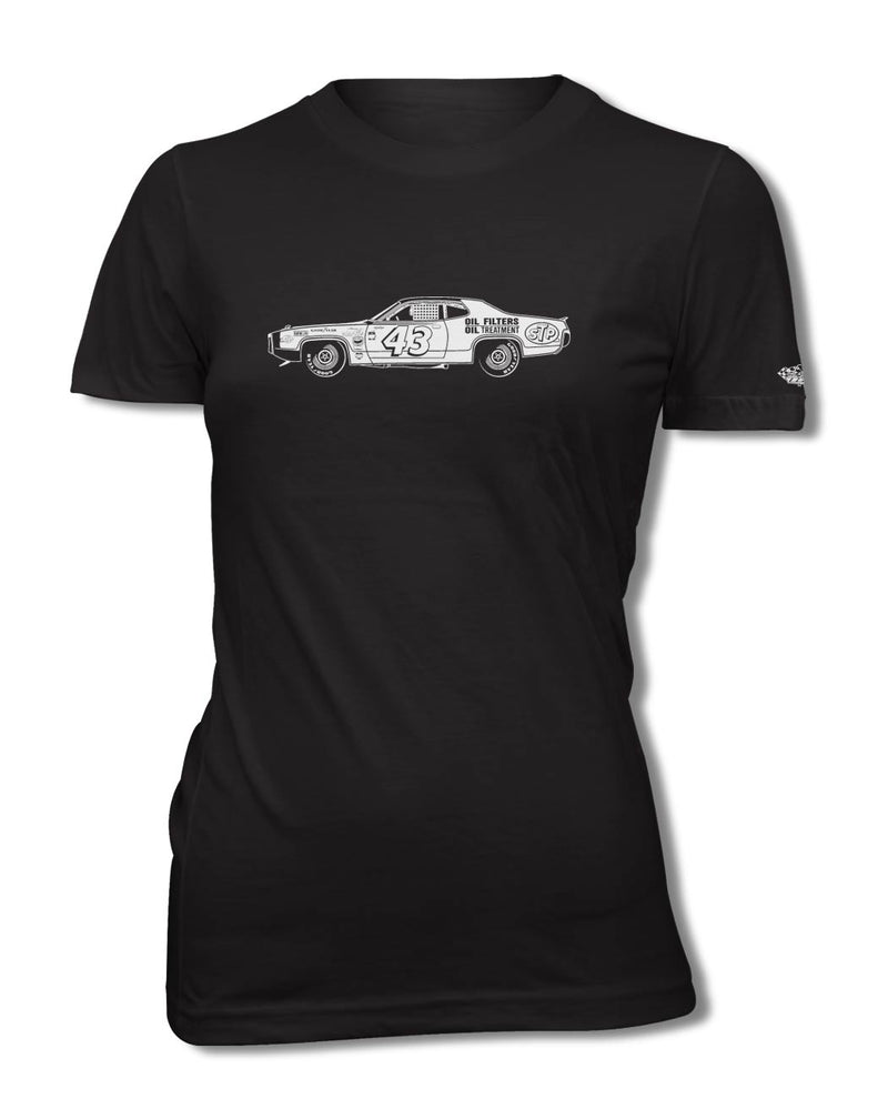 1972 Plymouth Road Runner R. PETTY - NASCAR T-Shirt - Women - Side View