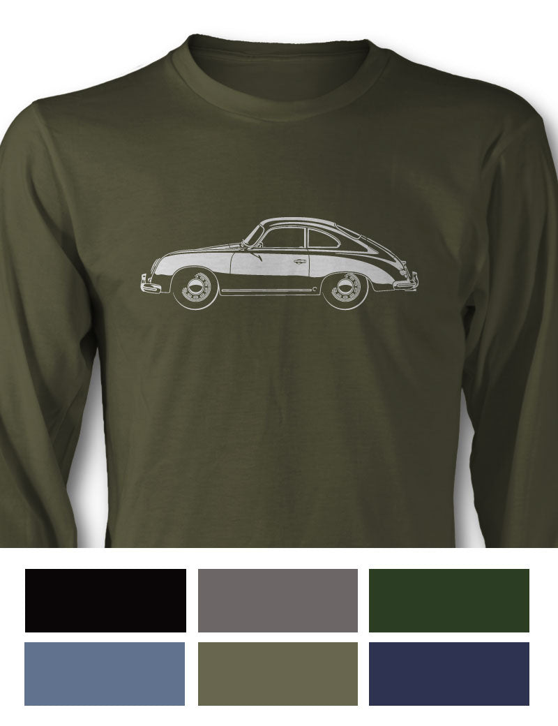 Porsche 356 Pre-A Coupe Long Sleeve T-Shirt - Side View