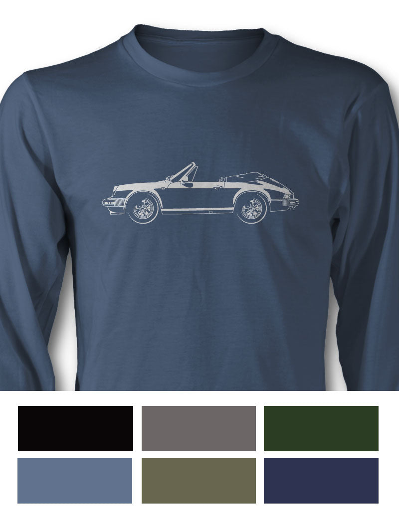 Porsche 911 Convertible Cabriolet Long Sleeve T-Shirt - Side View