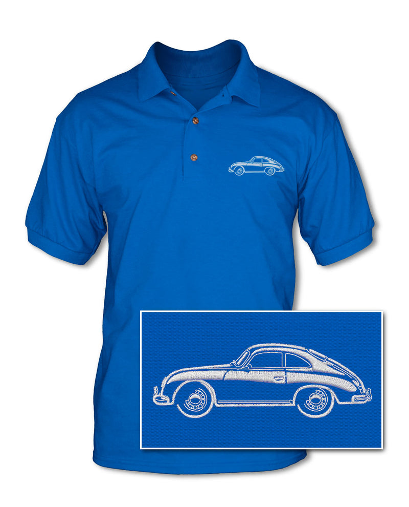Porsche 356 Coupe - Adult Pique Polo Shirt - Side View