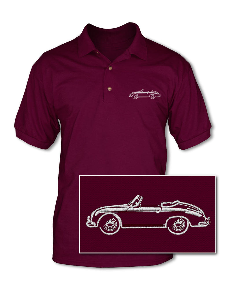 Porsche 356 Convertible - Adult Pique Polo Shirt - Side View