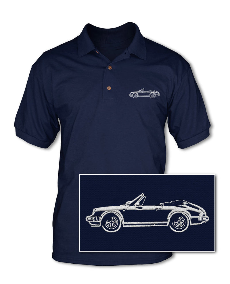 Porsche 911 Convertible - Adult Pique Polo Shirt - Side View