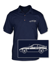 Porsche 924 - Adult Pique Polo Shirt - Side View