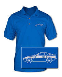 Porsche 924 - Adult Pique Polo Shirt - Side View