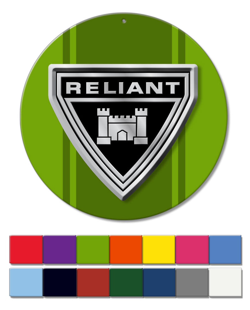 Reliant Emblem Round Aluminum Sign