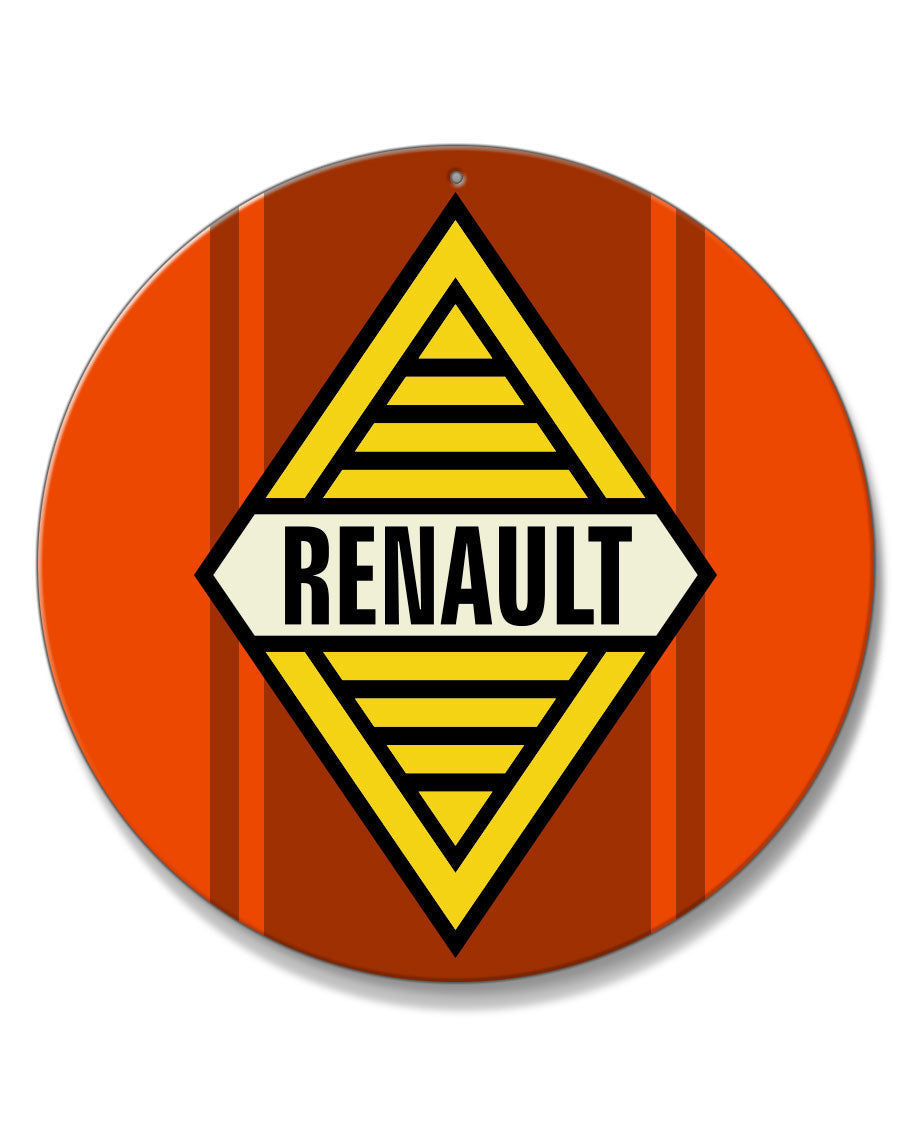 Renault Emblem Round Aluminum Sign