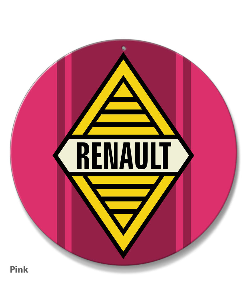 Renault Emblem Round Aluminum Sign