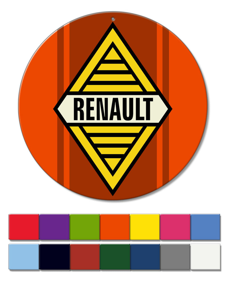 Renault Emblem Round Aluminum Sign