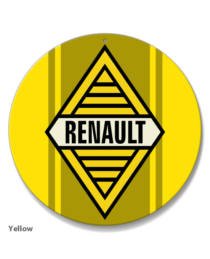 Renault Emblem Round Aluminum Sign