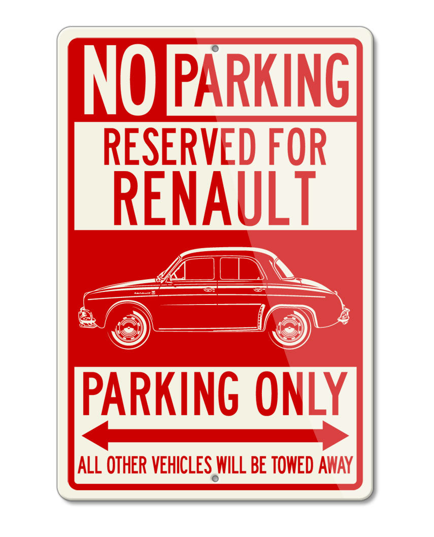 Renault Dauphine Ondine Kilowatt Reserved Parking Only Sign