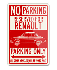 Renault Dauphine Ondine Kilowatt Reserved Parking Only Sign