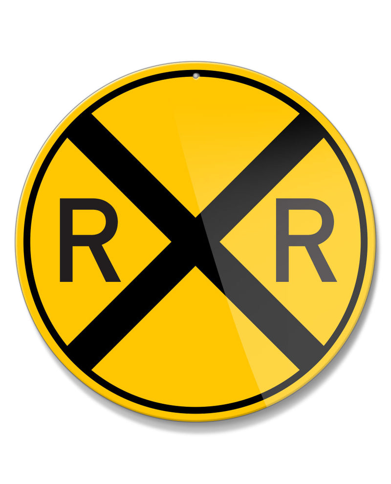 Rail Road Warning Round Aluminum Sign