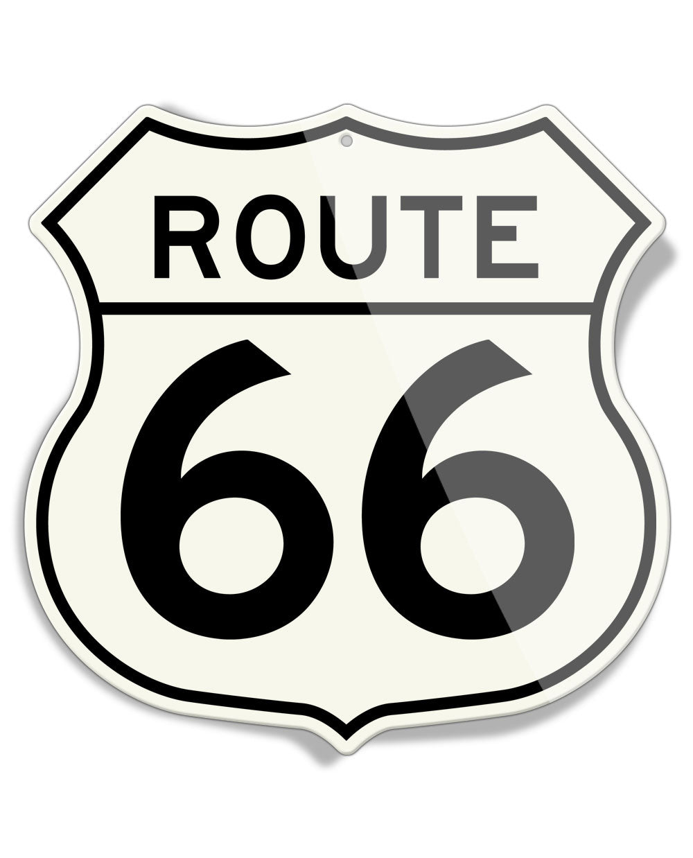 Route 66 - Classic Style - Shield Shape - Aluminum Sign