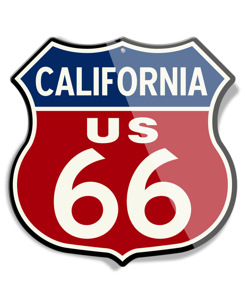 Route 66 Color - All States Available - Shield Shape - Aluminum Sign