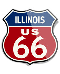 Route 66 Color - All States Available - Shield Shape - Aluminum Sign