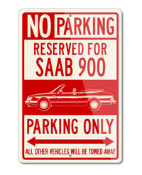Saab 900 Turbo Convertible Reserved Parking Only Sign - Side View
