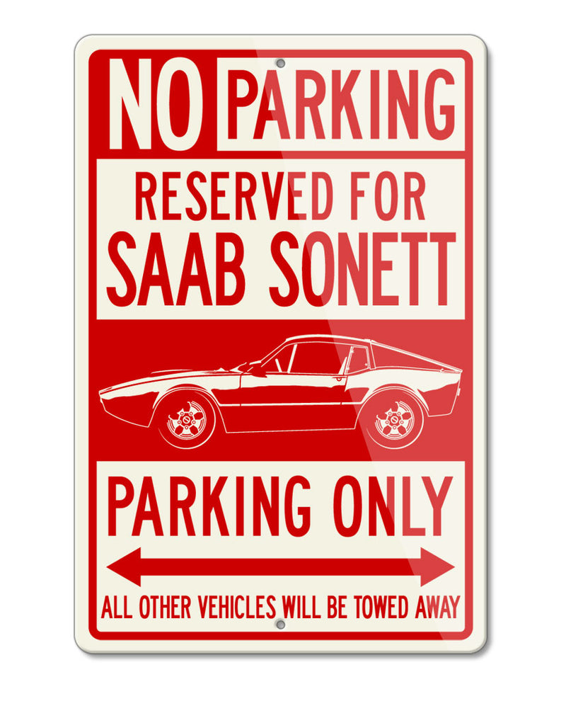 Saab Sonett III Saab 97 Coupe Reserved Parking Only Sign - Side View