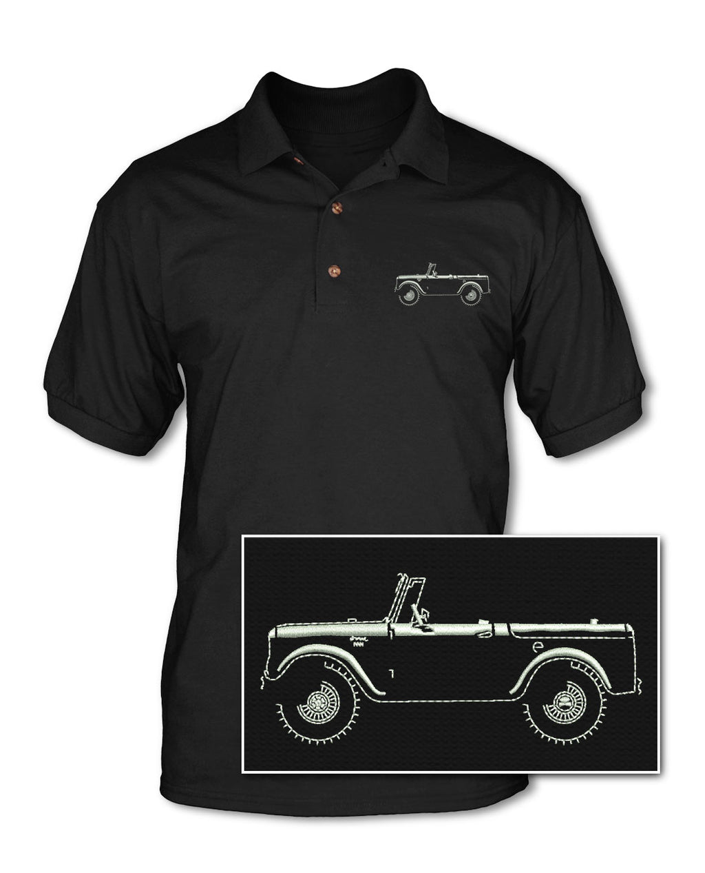 1960 - 1965 International Scout I Adult Pique Polo Shirt - Side View