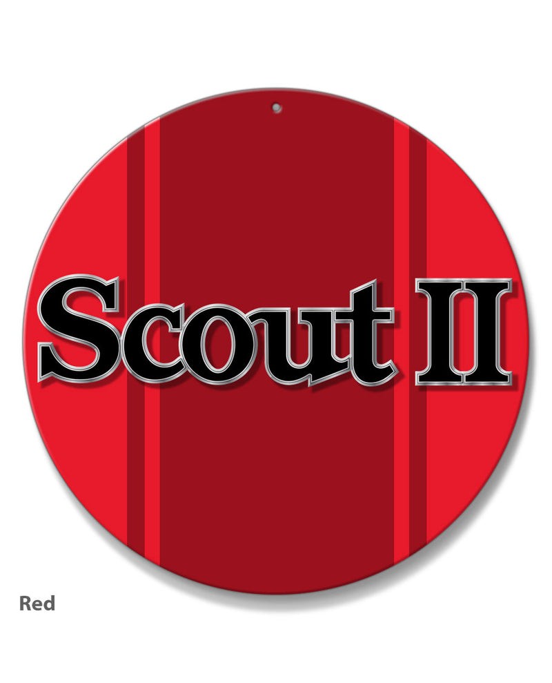 1971 - 1980 International Scout II Graphic Emblem Round Aluminum Sign