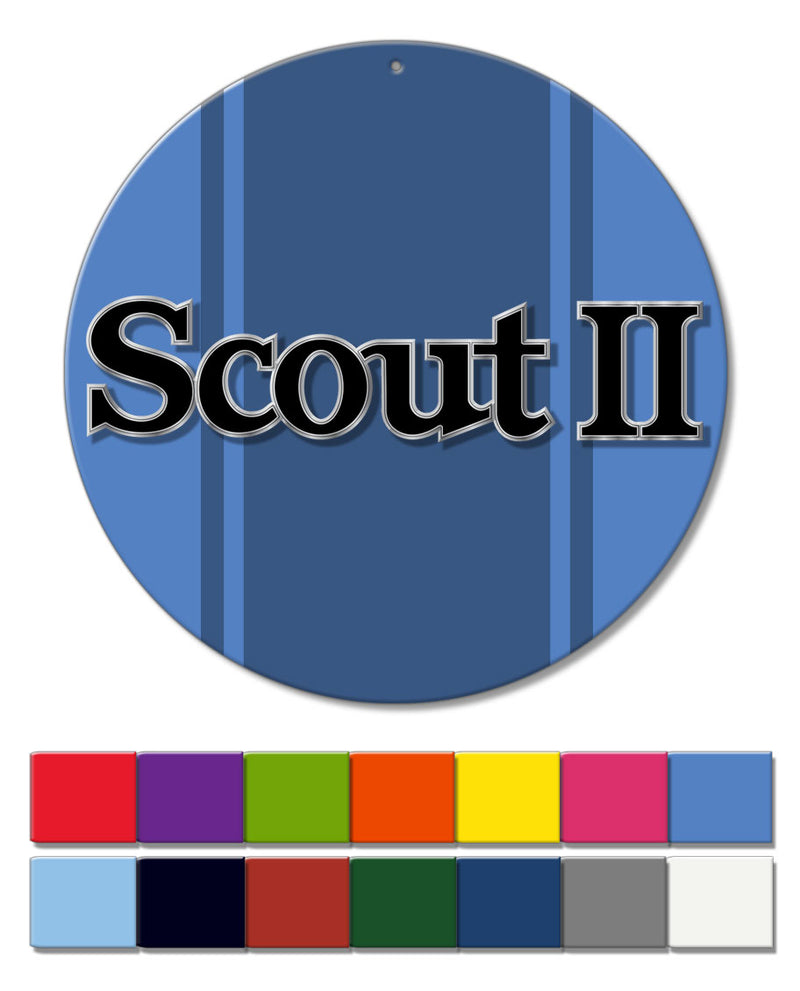 1971 - 1980 International Scout II Graphic Emblem Round Aluminum Sign