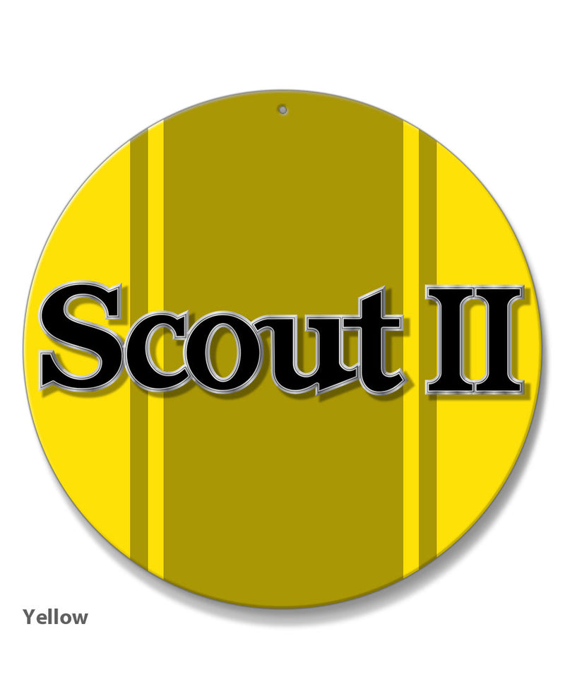 1971 - 1980 International Scout II Graphic Emblem Round Aluminum Sign