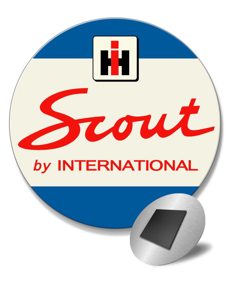 Scout By International Harvester Emblem Round Fridge Magnet